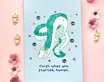 Cute Haku Notebook | Spirited Away Bullet Journal | Dotted Notebook | studio ghibli journal | Chihiro Note Planner | Mental Health Planner