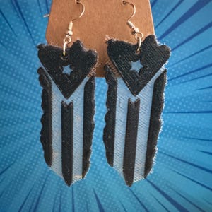 Glow-in-the-Dark Puerto Rican Flag Earrings: 3D Printed Boricua Pride
