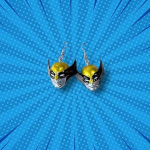Boucles d&#39;oreilles imprimées en 3D personnage de bande dessinée | Boucles d&#39;oreilles pendantes super-héros faites main | Bijoux geek pour les fans