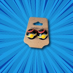 3D-Printed Pokémon-Inspired Earrings | Hand-Painted Pokéball & Character Card Jewelry