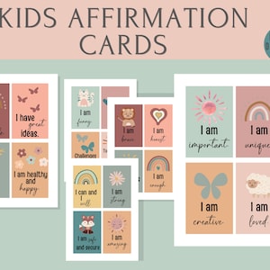 Positive Affirmation Cards Kids Mindfulness Gift Children Montessori ...