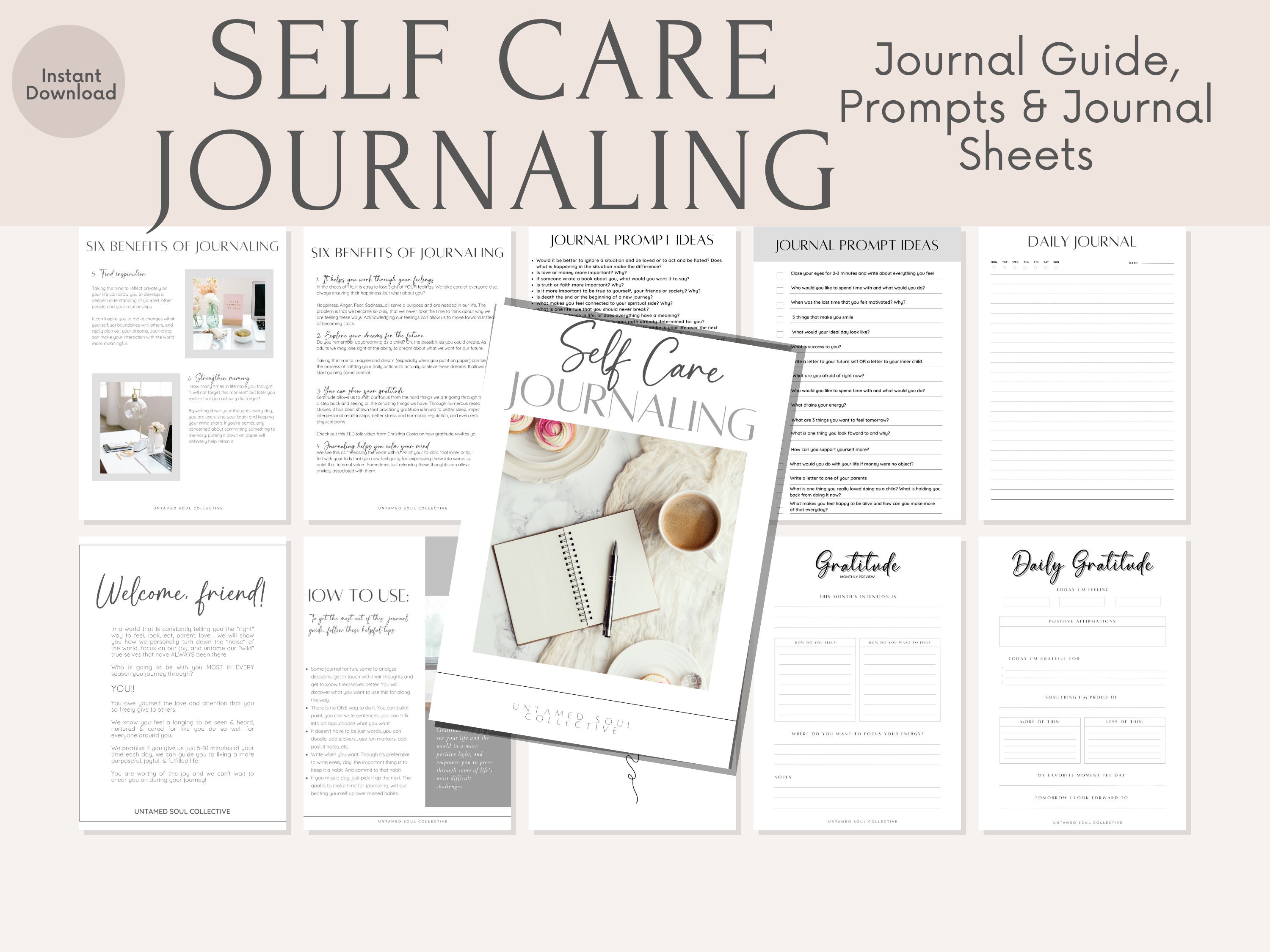 Self Care Journal Planner Self Care Gift for Women Healing Digital ...