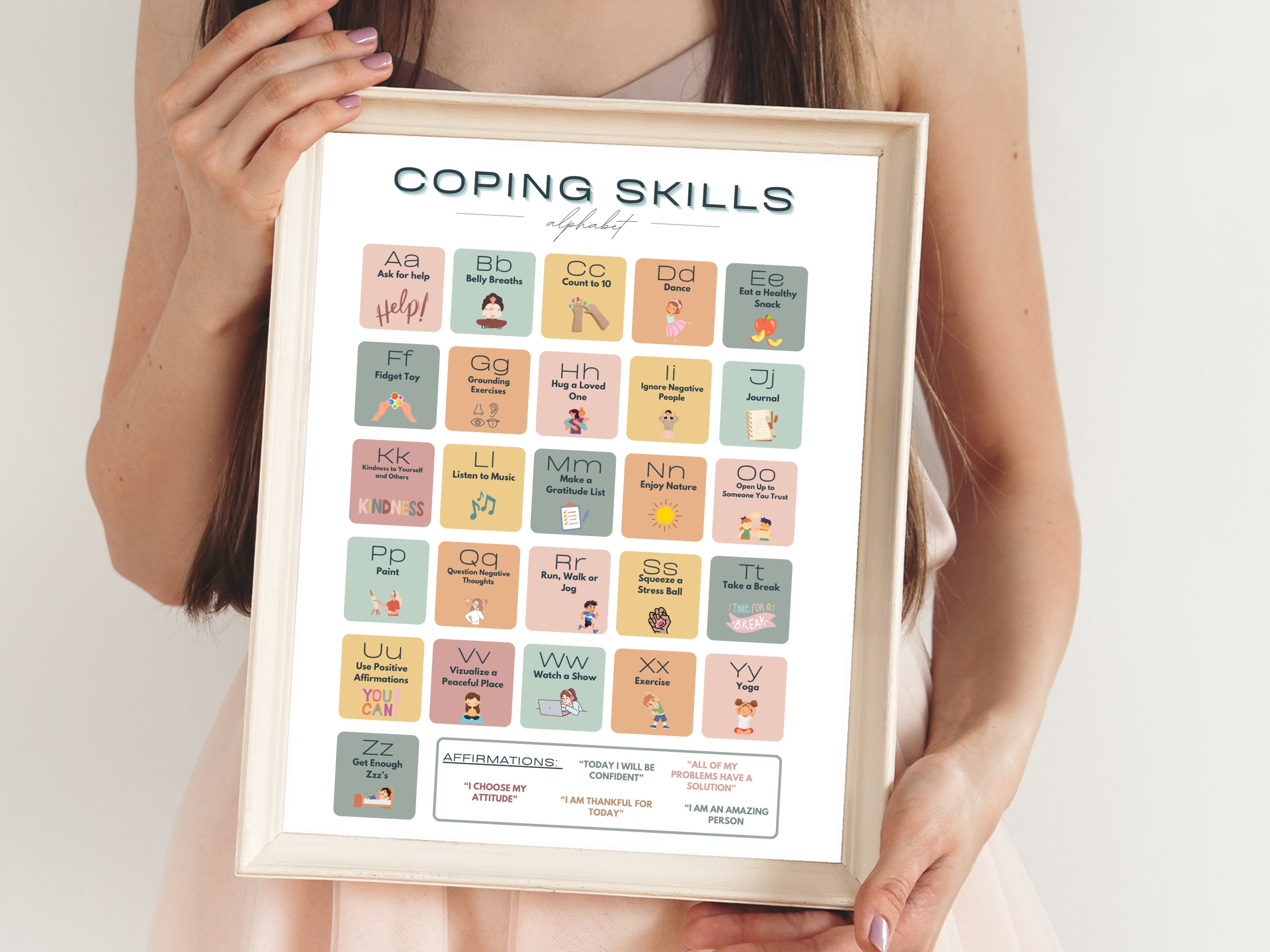 Coping Skills Alphabet Anxiety Coping Skills for Kids Elementary Calm ...