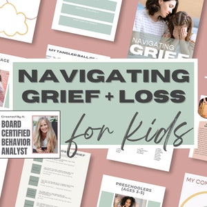 Libro de trabajo para niños sobre cómo afrontar el duelo y la pérdida / Guía de apoyo emocional para actividades de sanación del duelo / Diario de duelo imprimible / Regalo para niños que sufren duelo