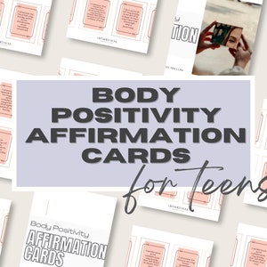 Tarjeta de afirmación para adolescentes Tarjeta de amor propio para adolescentes Tarjetas de positividad corporal Aceptación corporal Tarjetas de imagen corporal positiva Bienestar adolescente Cuidado personal