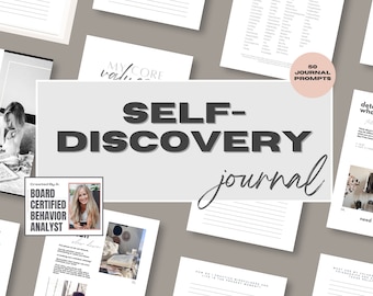 Self-Discovery Journal: 50 Question Prompts, Personal Growth (PDF Download)