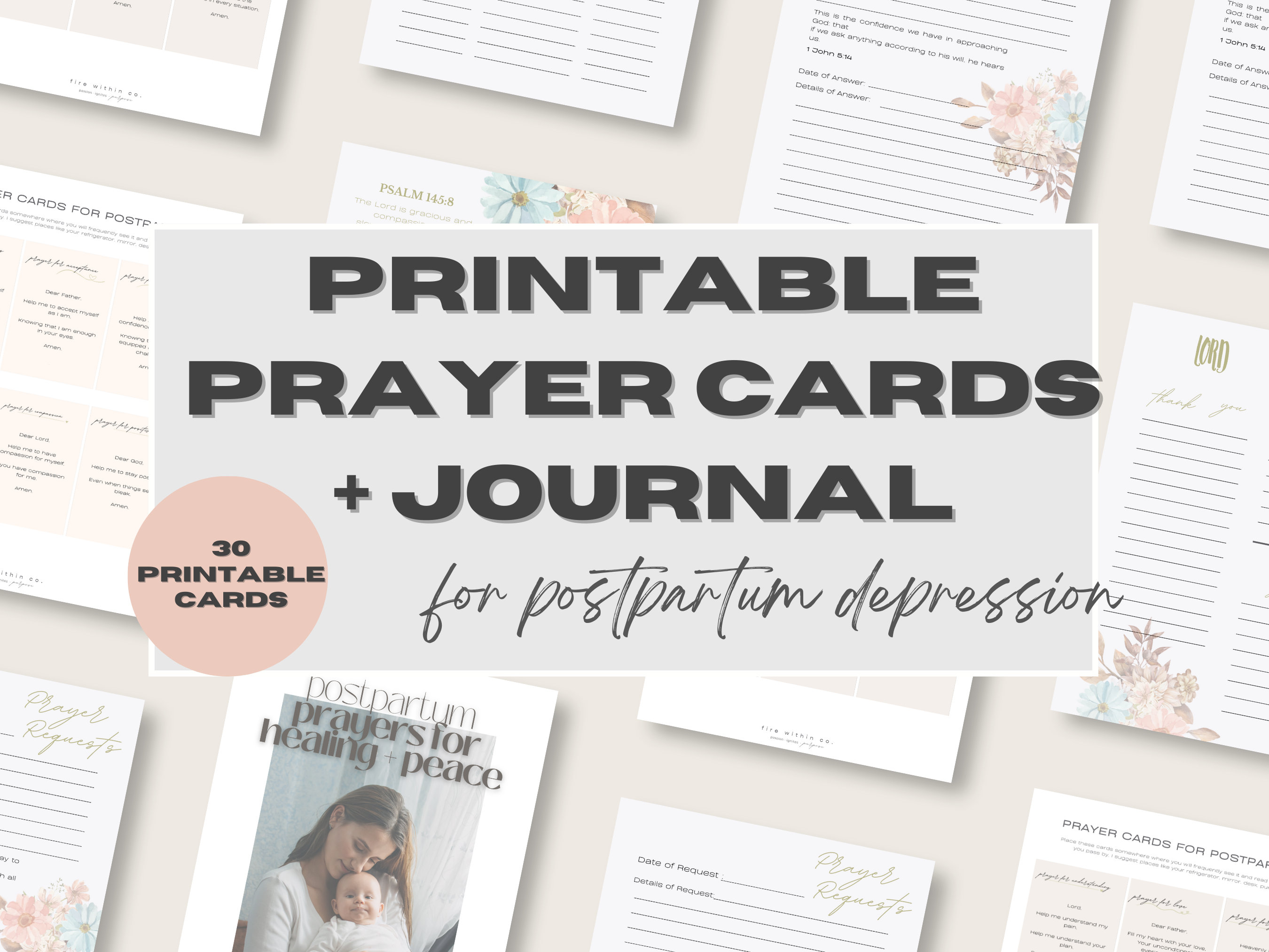 Printable Postpartum Prayer Cards Daily Prayer Journal Printable Mom ...