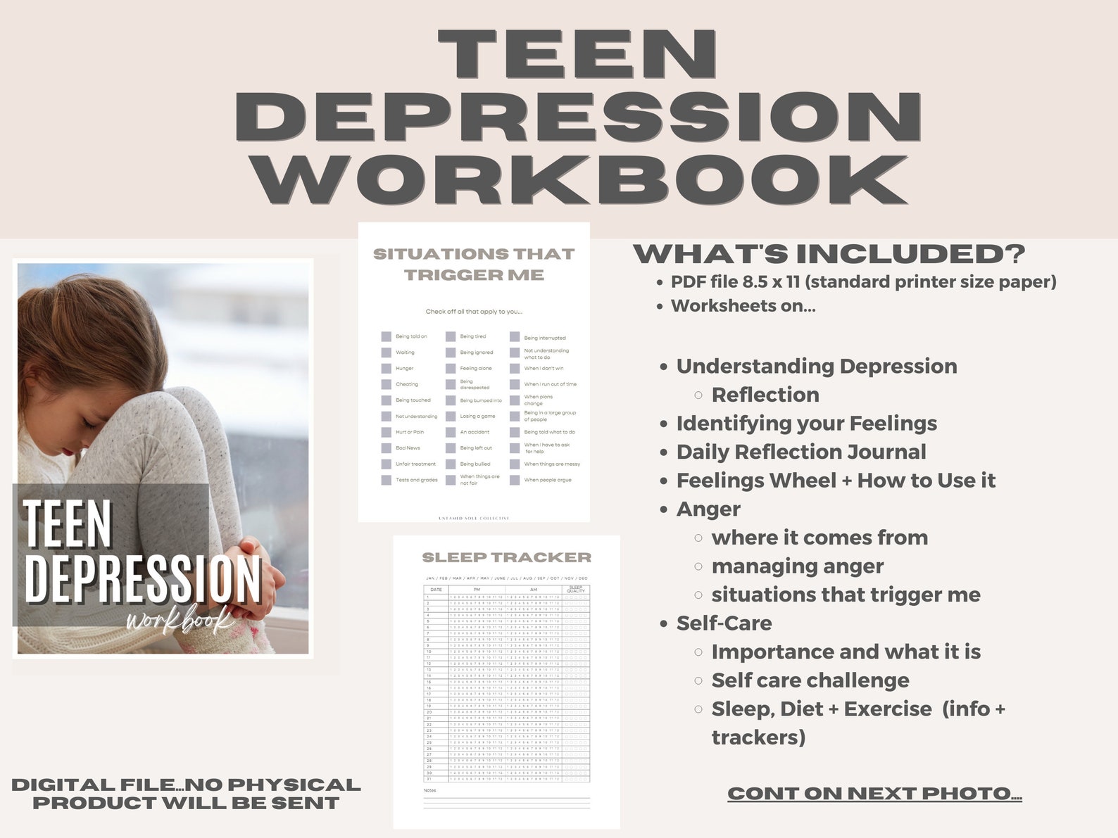 Teen Depression Workbook | Mental Health Coping Skills for Teens ...