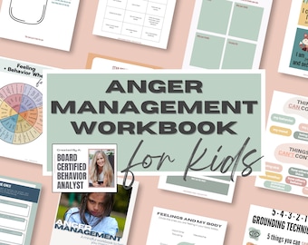 Kid Anger Management Workbook | Printable Emotional Regulation Tool | Child Therapy Counseling Resource | Feelings Worksheets | Kids Emotion