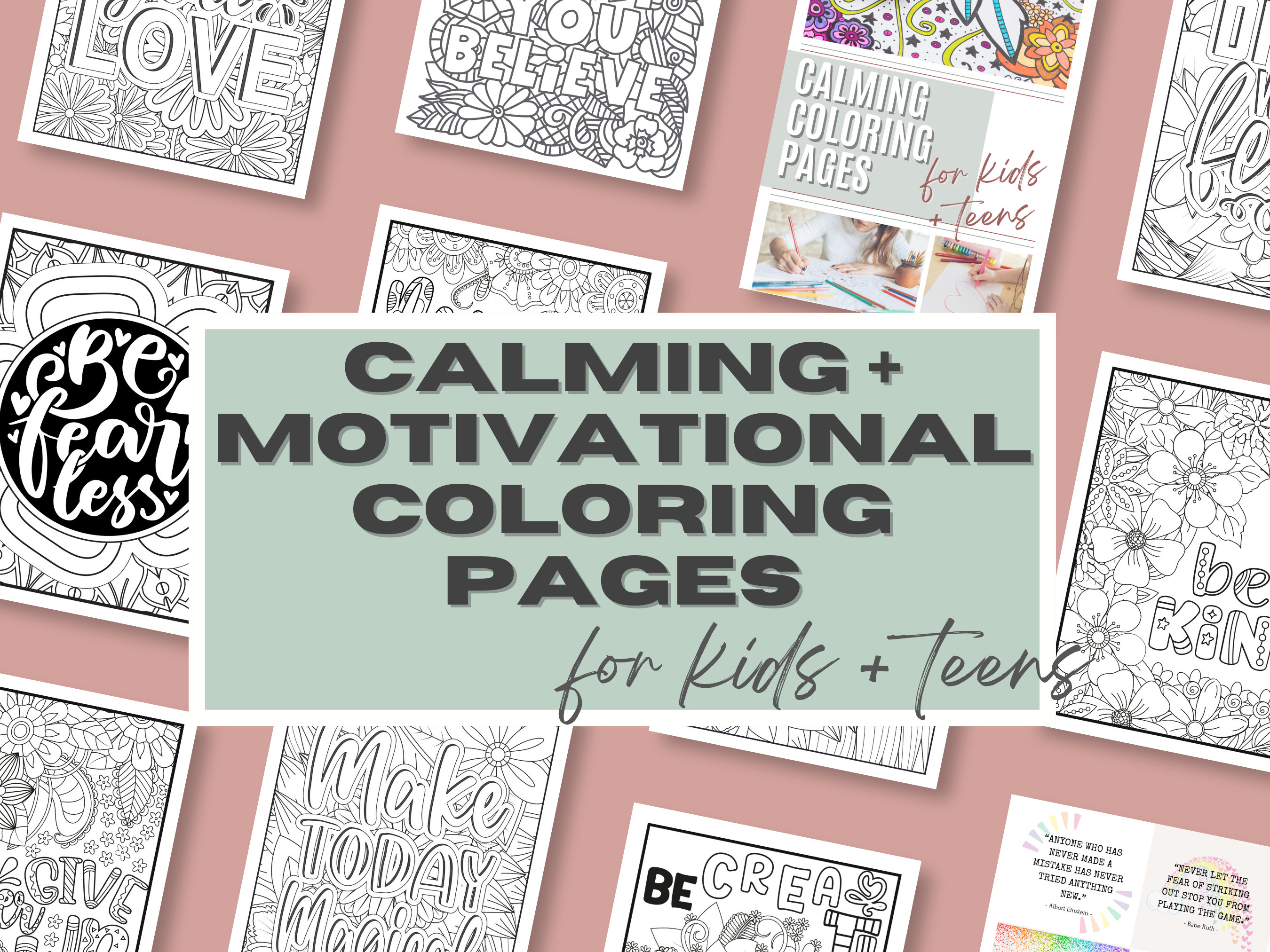 35 Calming Coloring Pages for Kids & Teens Printable Relaxation Therapy ...