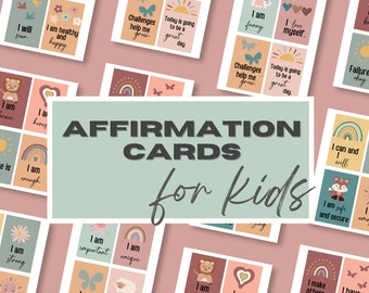Printable Positive Affirmation Cards for Kids | Mindfulness & Self-Esteem Boost | Montessori Resource | Children's Mental Health Gift