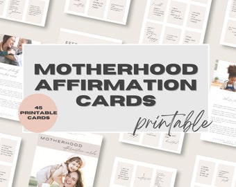 Printable Mom Affirmation Cards | New Mom Positive Affirmations | Motherhood Self-Care Cards | Digital Download PDF | Mom Journal