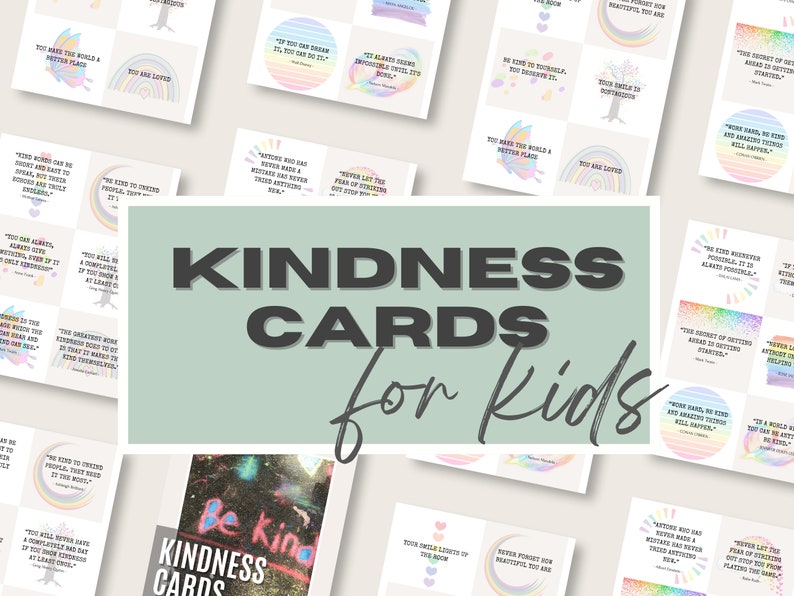 Kindness Card for Kids Printable Spread Kindness Treat People Etsy