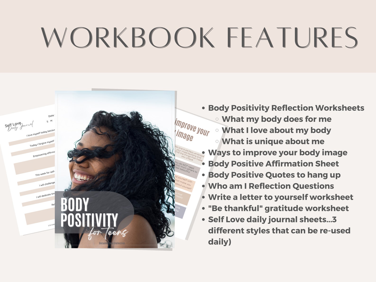 Teen Self Love Body Positivity Workbook Teenage Girls Journal Teen Encouragement Mental Health ...