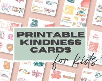 Printable Kindness Cards for Kids: Gratitude Affirmations (PDF)