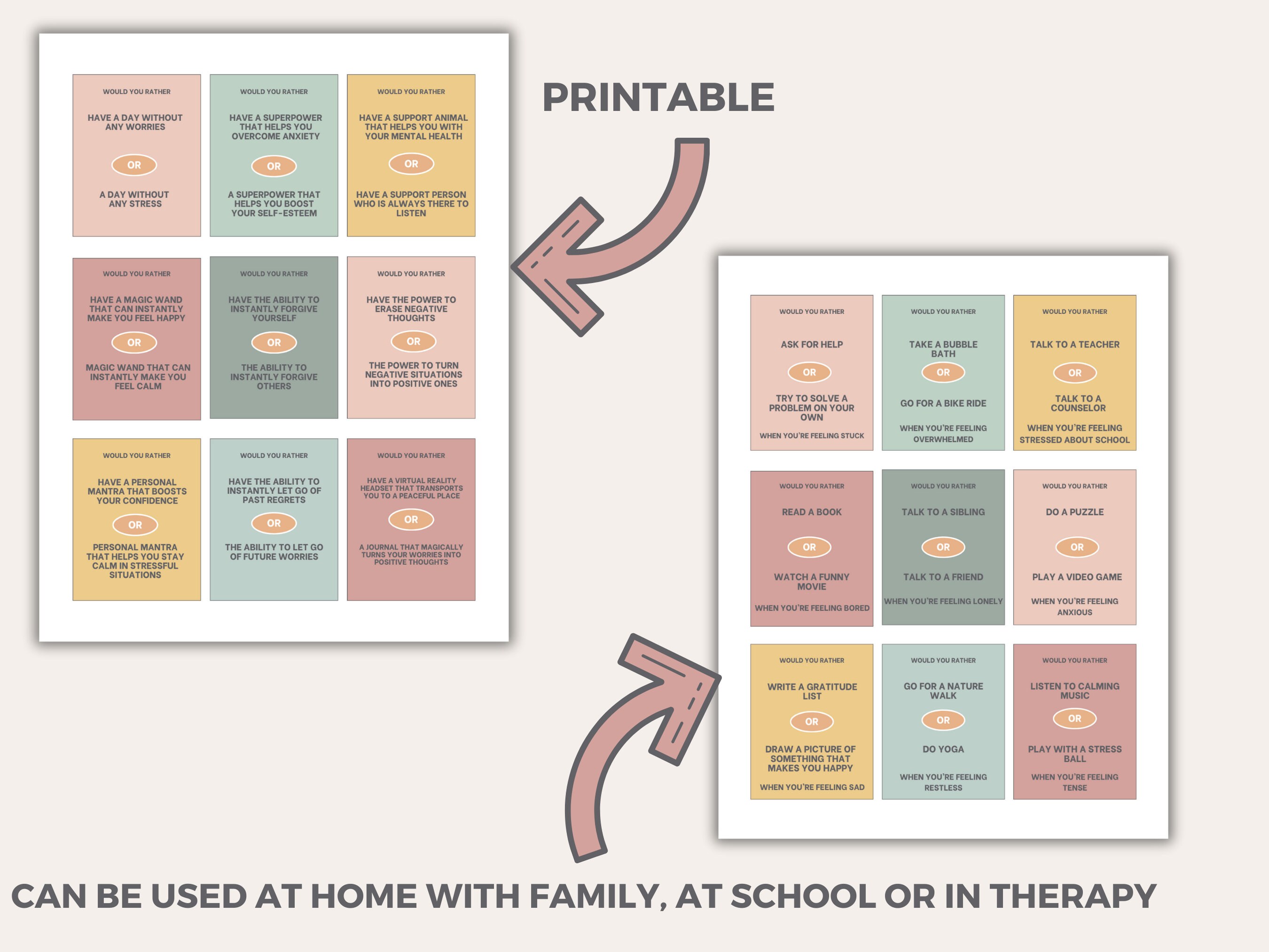 Would You Rather Printable Cards Emotional Regulation for Kids Social ...