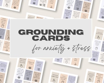 Grounding & Mindfulness Cards | Coping with Anxiety and Stress | Emotional Regulation Tool | Printable Mental Health Resource | Printable