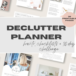 Declutter Printable 30 Days Declutter Challenge Home Organization Printable Declutter Checklist Clutter Organizer Declutter Chart Organizing