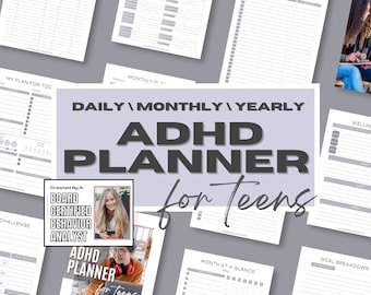 Agenda TDAH pour ados Agenda quotidien TDAH imprimable TDAH à faire liste Teen Planner Book Study Planner Weekly Imprimable Planner adhd cadeau ado