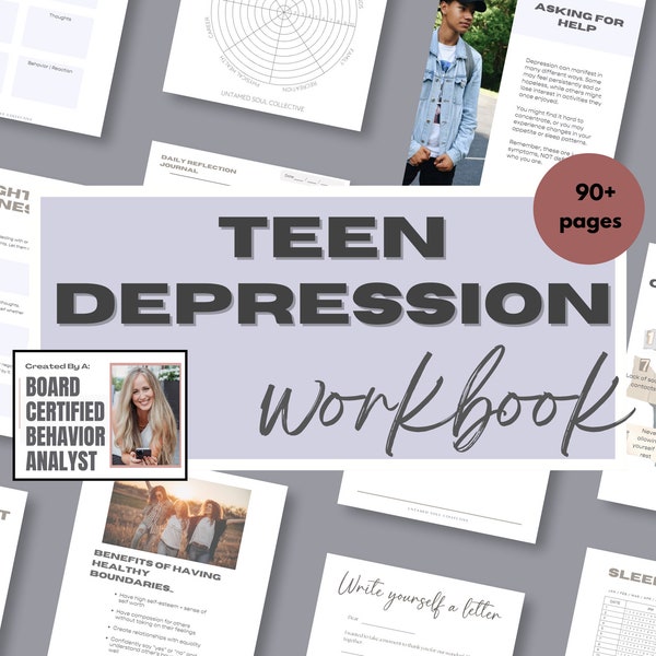 Mental Health Workbook for Teenagers Depression Workbook Depression Coping Worksheet Teen Mental Health Therapy Sheet Anxiety Relief CBT