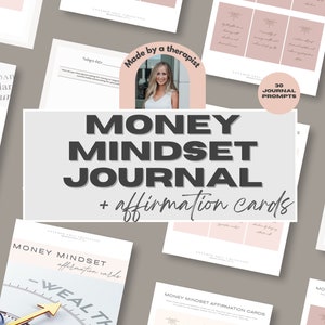 Diario de ejercicios sobre mentalidad financiera y tarjetas de afirmación / Diario de la ley de la atracción para la abundancia y la libertad financiera / Mentalidad positiva sobre el dinero