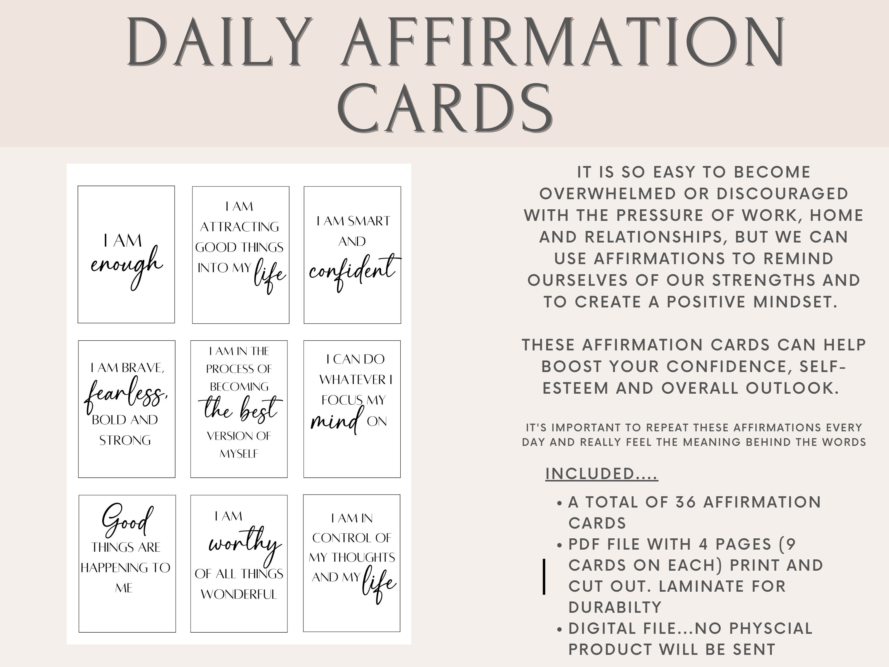 Printable Affirmation Cards Printable Kindness Cards Words of - Etsy