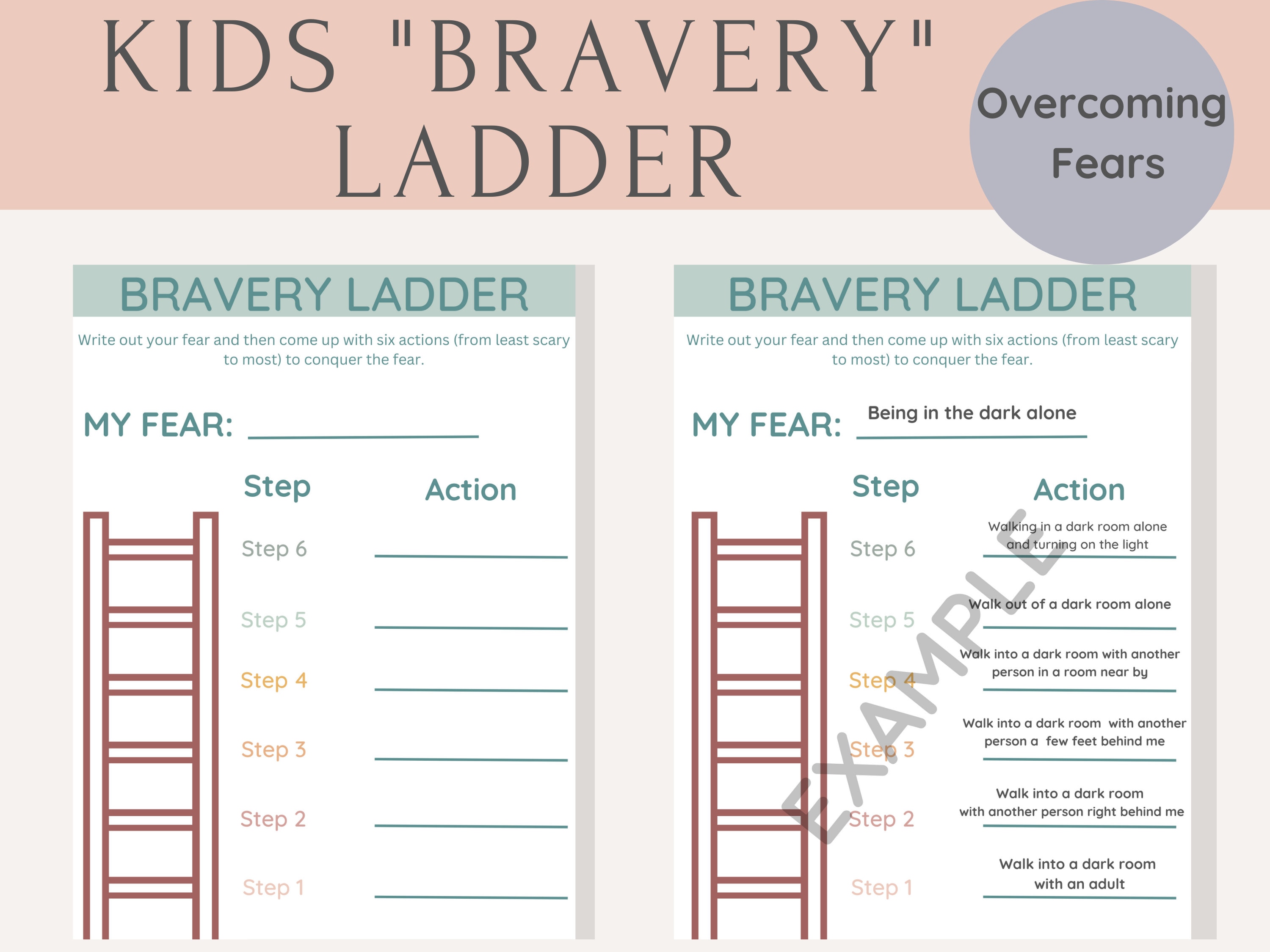 Kid Feeling Worksheet Child Therapy Anxiety Kids Fear Ladder School