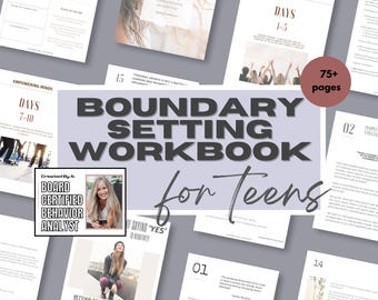 Boundary Setting Workbook for Teens Teenager | Self-Esteem & People Pleasing Journal | Printable Teen Mental Health PDF Guide | Anxiety