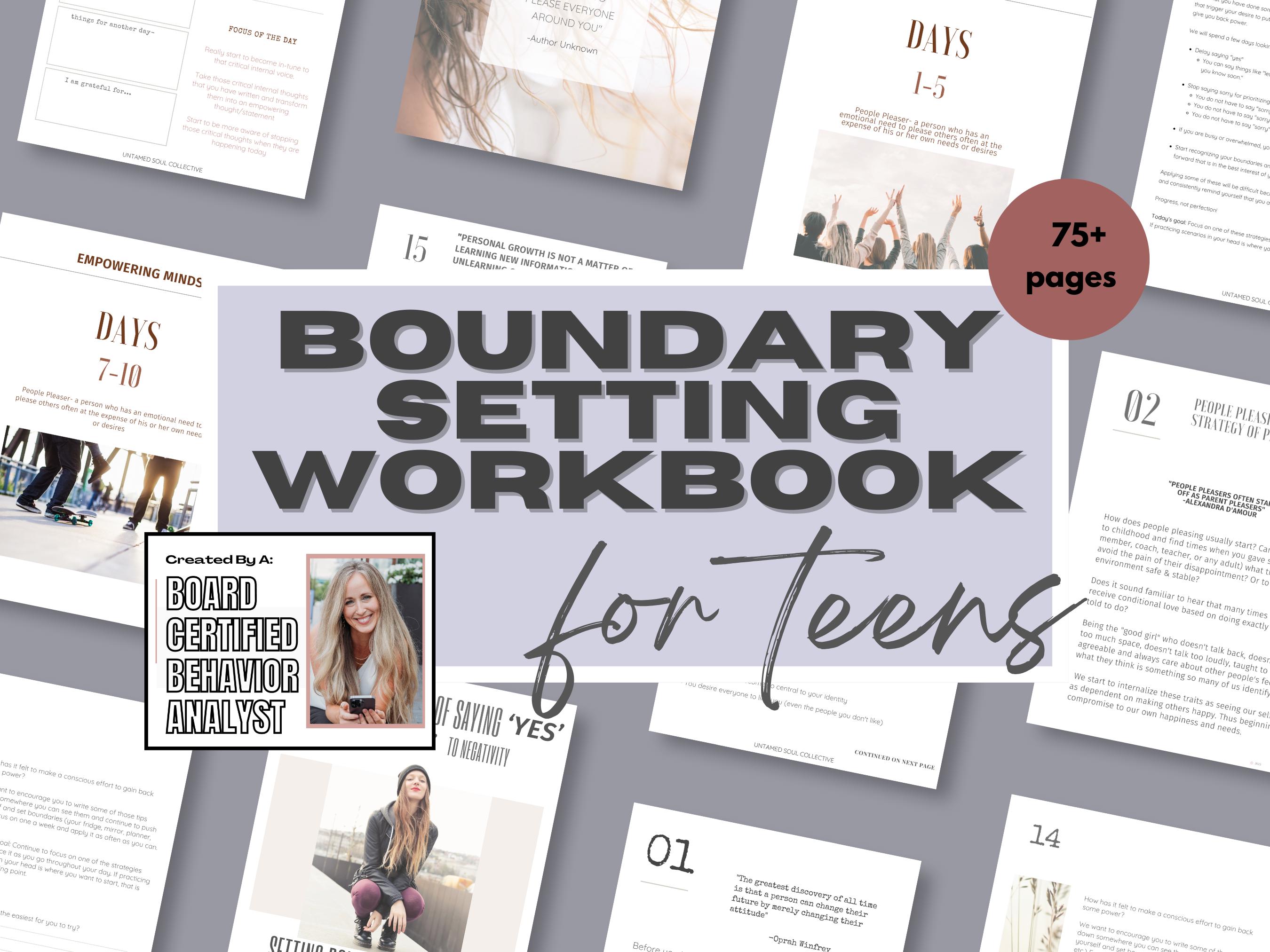 Boundary Setting Workbook for Teens Teenager Self-esteem & People ...