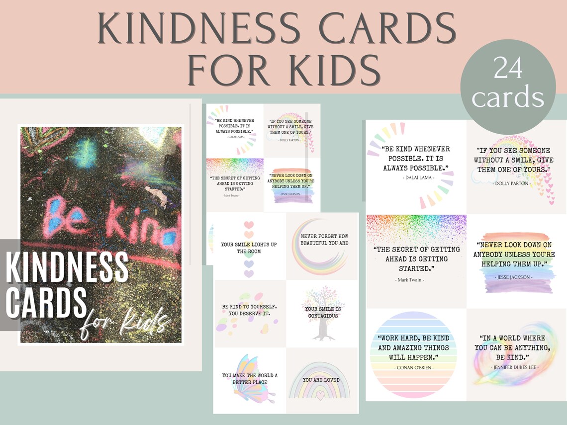 Kindness Card for Kids Printable Spread Kindness Treat People With