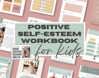 Self-Esteem Workbook for Kids | Printable Therapy Worksheets for Children | Mental Health & Feelings Activities | SEL Resource