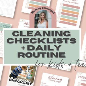 Kid Chore Chart & Daily Routine Printable | Morning Evening Routine Sheet | Zone Cleaning Checklist for Kids Teens | Customizable Chore List