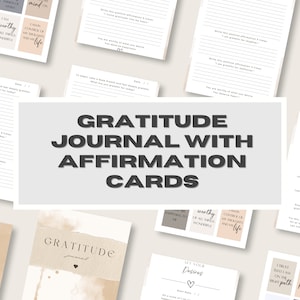 Gratitud Diario Tarjetas de Afirmación Descarga Instantánea Digital Mindfulness Journal Paquete de Cuidado de Mamá Diario de Afirmación Alivio del Estrés Bienestar