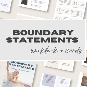 Druckbare Festlegen von Grenzen Arbeitsbuch für gesunde Beziehungen | Boundary Affirmation Karten | Selbstwert und Menschen gefällig Erholung