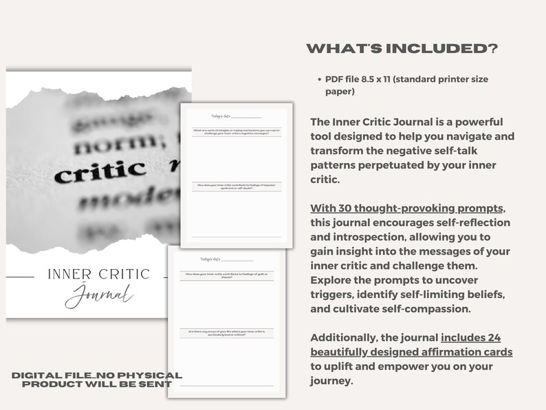 Inner Critic Worksheet Inner Critic Journal Overcoming Self Sabotage