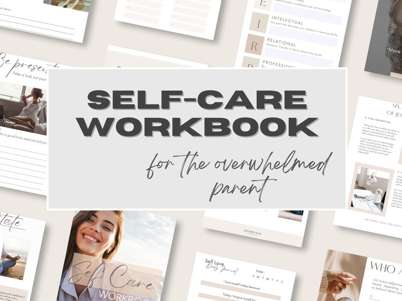 Printable Self-Care Workbook for Moms | Stress Relief and Self-Love Guide for Overwhelmed Women