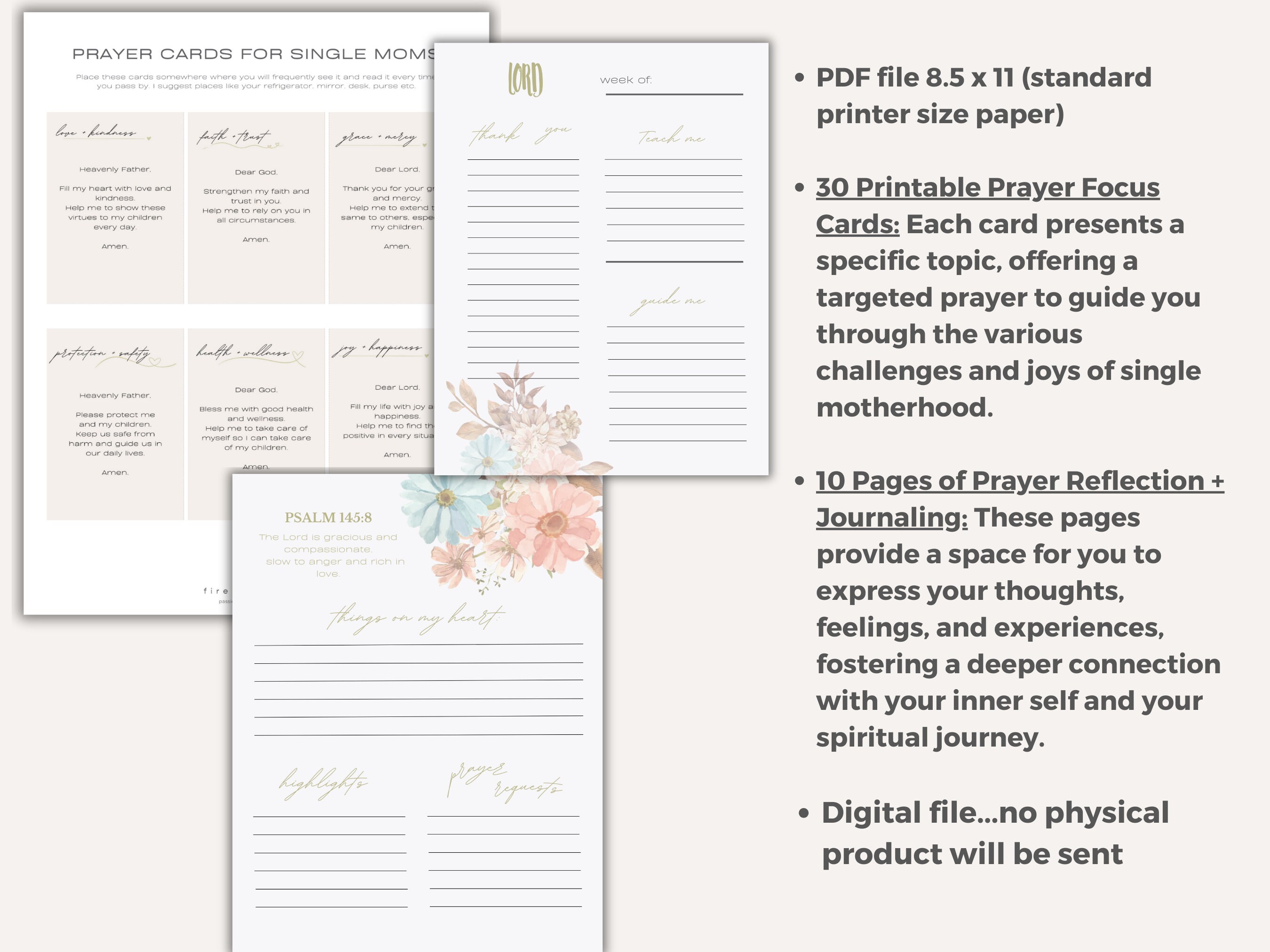 Printable Prayer Cards Daily Prayer Journal Printable Mom Prayer ...