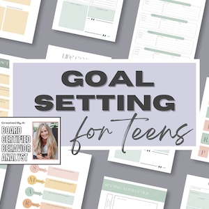 Goal Setting Planner for Teen Goal Sheet SMART Goal Worksheet Planner for Teen Planner for Students Teenager Mental Health Goal Journal