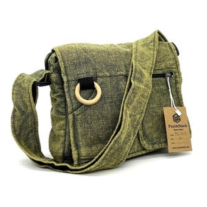 Messenger Crossbody Bag/ Handmade Bag/ Crossbody Bag/ Cotton Bag/ Vegan/ Organic/ Travel Bag/ Work bag/ Casual/ Gift/Unisex bag/stonewashed