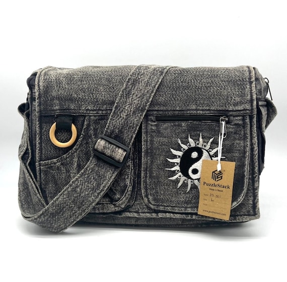 Stone Washed Embroidered Cross Body Purse Stone Washed Embroidered Cross Body Purse