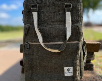 Hemp Laptop Backpack/ Large Hemp Backpack/ Natural hemp/ Shoulder Bag/ Hadmade Hemp Bag/ Unisex Bag/ Travel Hemp Bag/ Boho Bag/Washable Bag