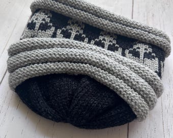 Bonnet Noir Tête De Mort En Laine - Bonnet Chaud Hiver Homme/Femme, Style Gothique Punk, 100% Acrylique