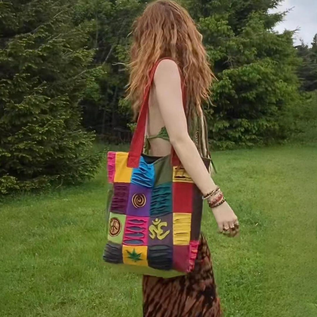 Happy Flowers Razor Cut Hippie Patchwork Boho Handbag Bohemian Tote Etsy Canada