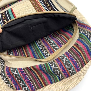 Handmade Large Hemp Laptop Backpack ,LARGE Himalayan Hemp Backpack with LAPTOP POCKET, Fair Trade Hiking Boho Bag Hippie Bag,Travel Bag image 7