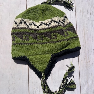 Beanie With Ear Flap, Winter Sherpa Hat, Handmade Wool Cap, Fleece Lined Cap,Sheep Wool Beanie, gift for her, winter gift, gift for him, cap