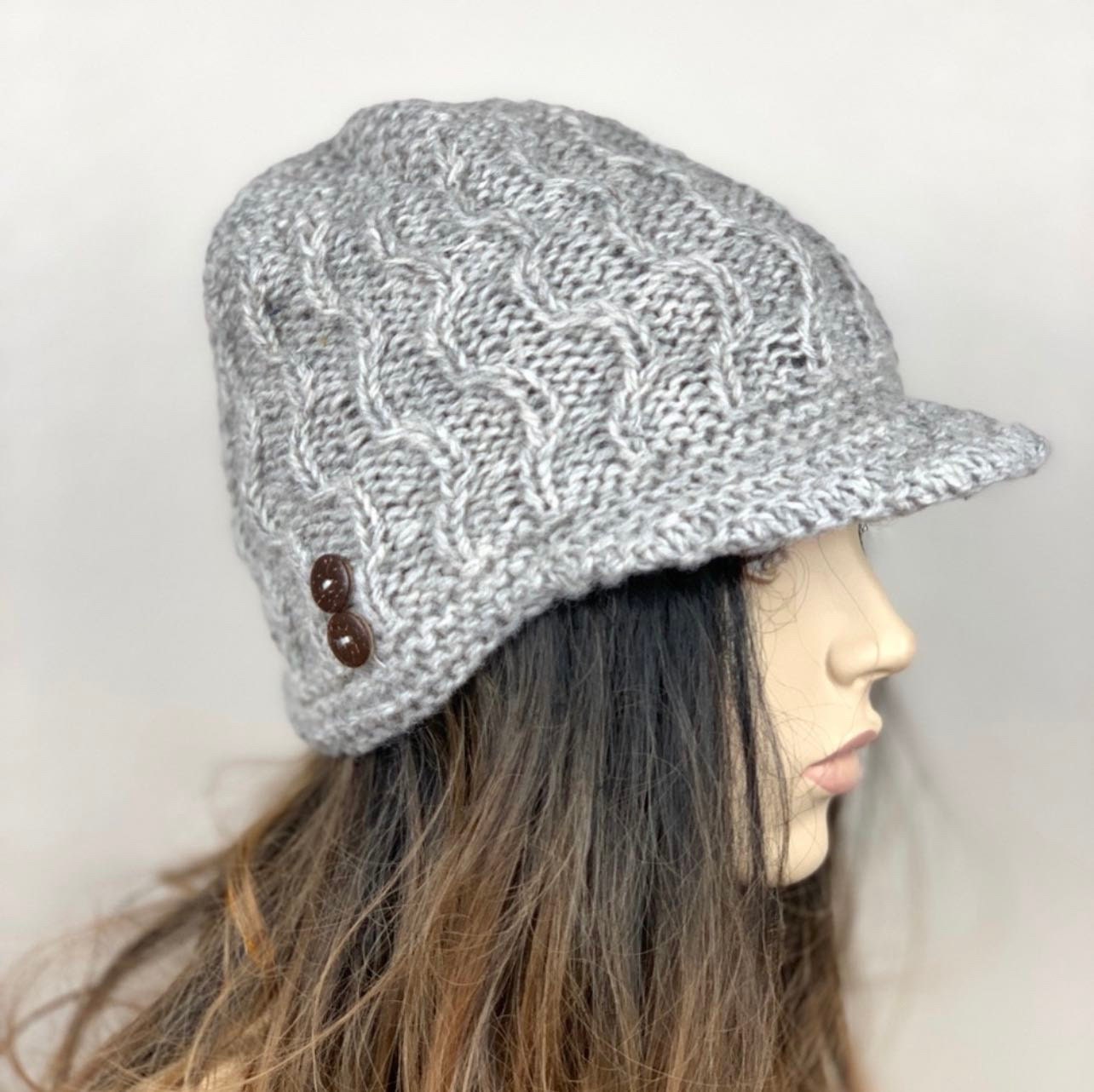 Newsboy Hat/ Brim Hat/ Womens Winter Beanie Hat with Brim/ Womens Newsboy Hat/ Brim Hats Women/ Gift for Her/Newsboy Cap Women/ Wool Cap