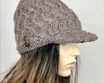 Newsboy Hat/ Brim Hat/ Womens Winter Beanie Hat with Brim/ Womens Newsboy Hat/ Brim Hats Women/ Gift for Her/Newsboy Cap Women/ Wool Cap