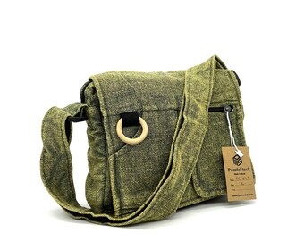 Messenger Crossbody Bag/ Handmade Bag/ Crossbody Bag/ Cotton Bag/ Vegan/ Organic/ Travel Bag/ Work bag/ Casual/ Gift/Unisex bag/stonewashed