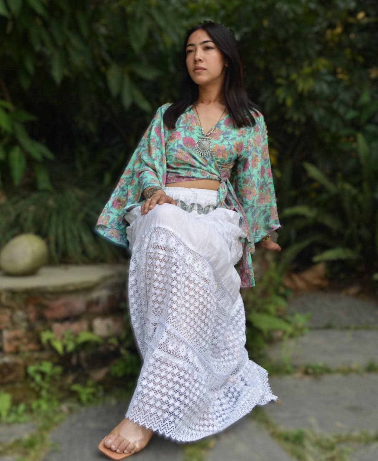 スカート Thevirgins flower cotton lace skirt the virgins flower cotton lace skirt