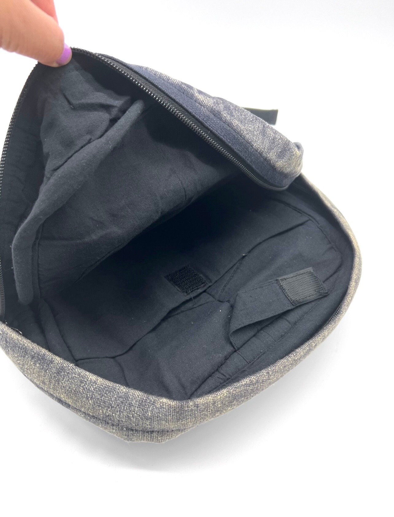 Stonewashed Heavy Cotton Backpack Black, Washable Handmade  display picture 3